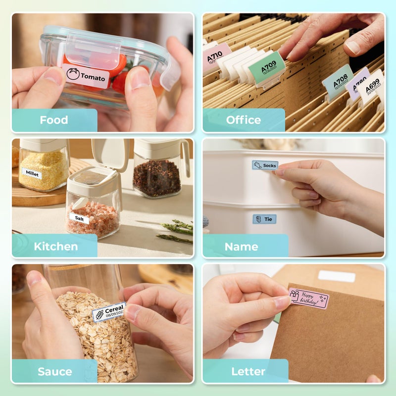 NELKO Genuine P21 Label Maker Tape, Adapted Label Print Paper, 14x40mm (0.55inx1.57in), Standard Laminated Labeling Replacement, Multipurpose of P21, 180 Tapes/Roll, 3-Roll, Grey/Brown/Green - Image 5